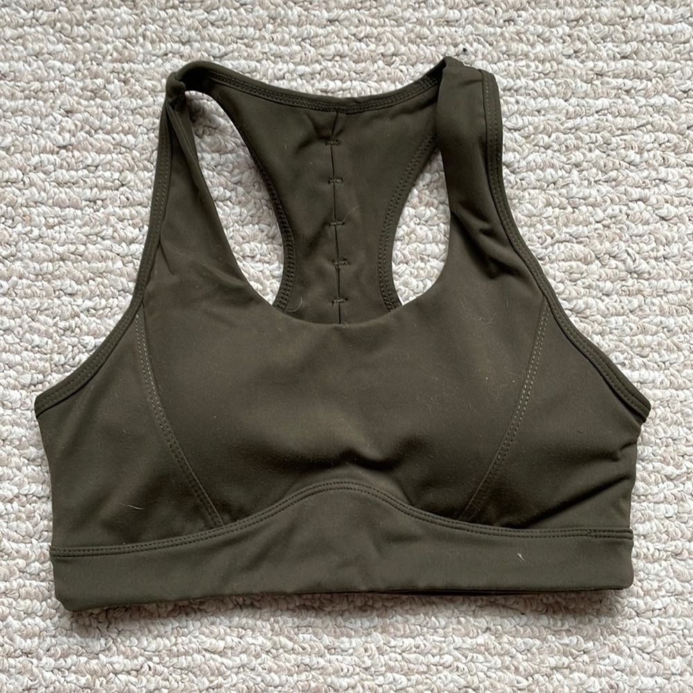 JING Olive Green Workout Bra Sports Bra